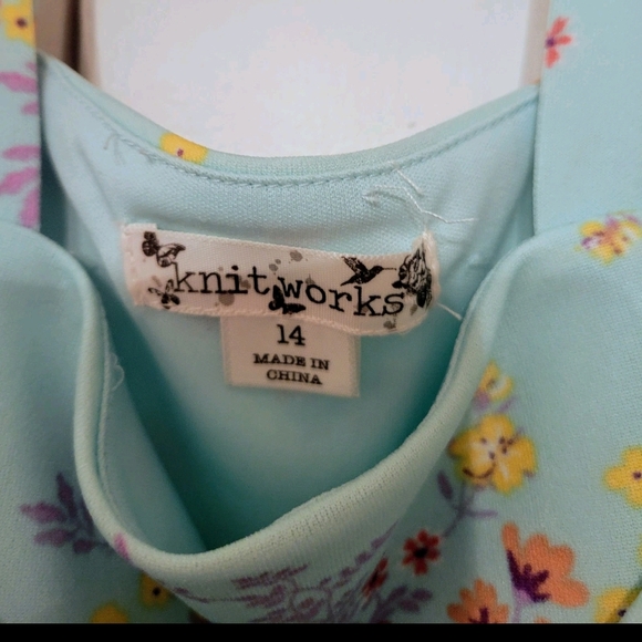 "Easter" Knit Works Girls Dress Flowers Pastel Spring Summer All Occasion SZ 14 - Picture 6 of 12